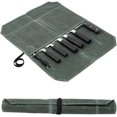 thumbnail image 4 of Cuchillo de Chef Bolsa de Rollo, Lienzo Encerado Húmedo Cuchillo Estuche Portátil 7 Ranuras de Viaje Herramienta Bolsa de Rollo para Camping Cocina, Gran Capacidad (GREEN), 4 of 4