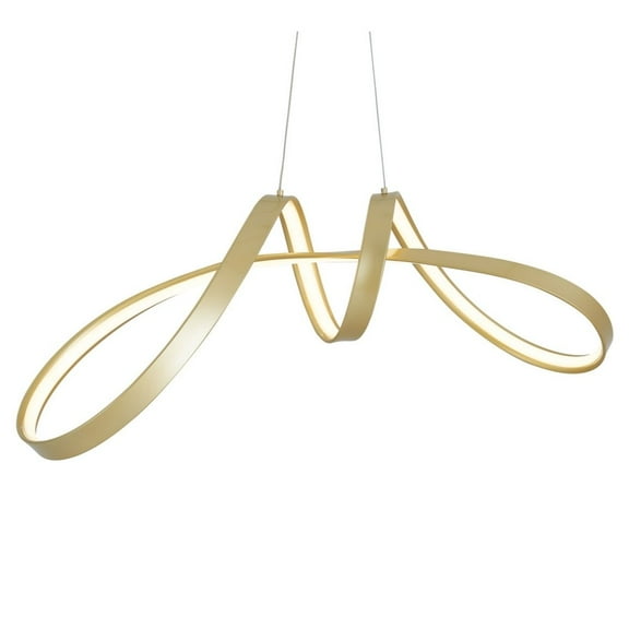 Finesse Decor 1 Light Modern Bucharest Metal LED Chandelier, Gold