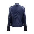 thumbnail image 3 of Leather Jackets for Women Zpanxa Women Faux Leather Moto Biker Short Coat Jacket, Plus Size Short Lightweight Motorcycle Biker Jacket, Fitted Slim Jackets Coat Navy XXL, 3 of 3