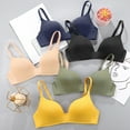 thumbnail image 3 of Biplut 3/4 Cup Pads Wire Free Adjustable Shoulder Straps Lady Bra Seamless Push Up Thin Underwear (Skin Color,32A), 3 of 13
