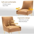 thumbnail image 2 of SEYNAR Modern Glam PU Leather Dining Chair or Vanity Chair Set of 2 with Rear Handle(Brown), 2 of 6