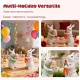 thumbnail image 6 of Easter Bunny Figurines Rustic Bunny Table Décor Rein Rabbit Statue Farmhouse Vintage Rabbit Figurines Gift for Spring Easter Party Supplies White Set of 2 Set 4, 6 of 7