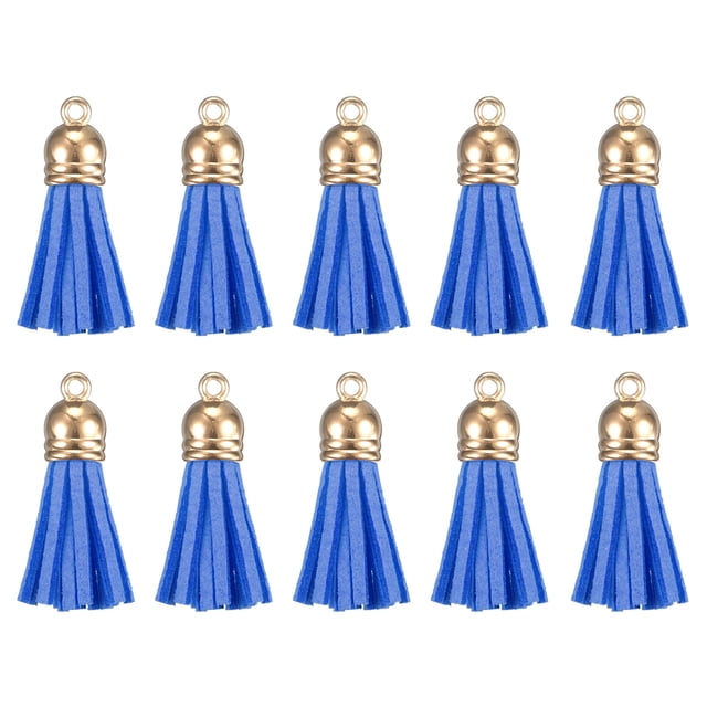 1.46 Cuero Borla Llavero Borla Dije Granel con Tapa para Llavero Pulsera Joyería Fabricación Bricolaje Artesanía Accesorio 120uds, Azul