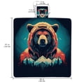 thumbnail image 2 of Bear Canvas Beach Blanket - Picnic Mat Outdoor Waterproof Sand Proof Large Portable Camping Rug Foldable with Corner Pockets and Stakes for Travel Hiking Grass Park Vacation 80" x 60", 2 of 6