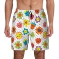 thumbnail image 2 of Goofa Cartoon Flowers Printed Men's Swim Trunks Board Shorts Quick Dry Mens Swimming Trunks with Compression Liner,Breathable Fit Hawaii Beach Shorts-Large, 2 of 9