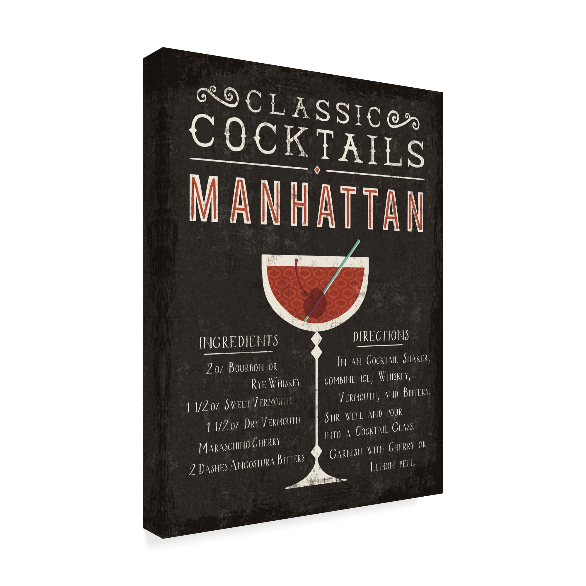 Trademark Fine Art 'Classic Cocktail Manhattan' Canvas Art by Michael Mullan