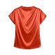 thumbnail image 5 of Camisetas de Manga Corta de Cuello Alto para Mujeres Moda Casual Primavera Cuello Redondo Medio Cuello Alto Hombro Izquierdo Plisado Superior, 5 of 6