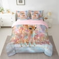 thumbnail image 2 of Manfei Kawaii Cartoon Reindeer Bedding Comforter Set 7pcs, Dreamy Glitter Xmas Tree King Bedding Sets, Teens Kids Boys Girls Reversible Bed Sheets, Lightweight Room Decor, 2 of 7