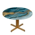 thumbnail image 3 of JRXY Gold and Blue Abstract Art Round Table Cover White, 3 of 8