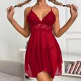 thumbnail image 2 of Up to 55% off !Npasoilc Nightgowns for Women Sleeveless V Neck See-Through Mesh Lace Patchwork Suspender Nightdress Solid Color Lingerie Backless Homedress Pajama, 2 of 7