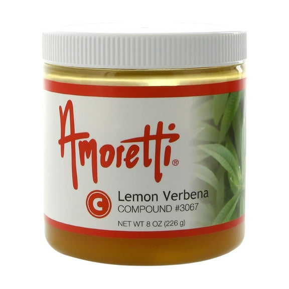 Amoretti - Lemon Verbena Compound 8 oz - Natural Flavors, Shelf Stable Even After Opening, Certified Kosher, TTB Approved, Perfect for Baking Applications & Beverages