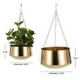 thumbnail image 3 of DecMode 5", 7"H Round Gold Metal Hanging Dome Wall Planter with Chain (2 Count), 3 of 16