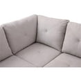 thumbnail image 2 of Starhome L Shaped Gray Couch with Storage Ottoman(Pillows Included) Microfiber, 2 of 8