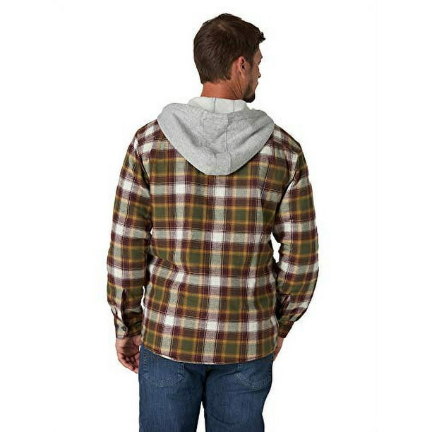 Wrangler authentics men's long sleeve shop quilted lined flannel shirt jacket