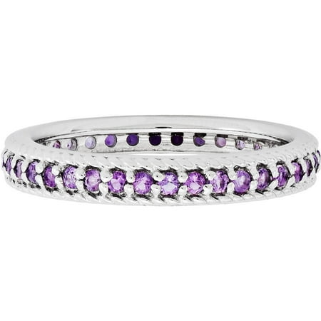 Stackable Expressions Amethyst Sterling Silver Polished Eternity Ring