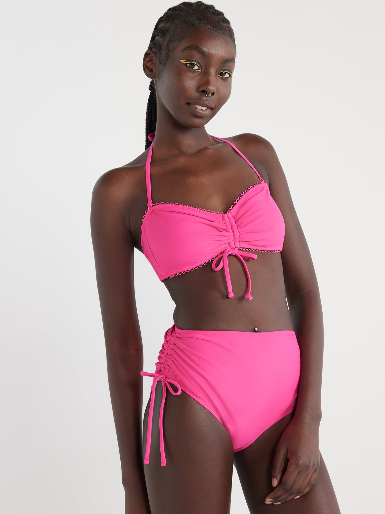 ruched bandeau bikini