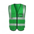 thumbnail image 4 of purcolt Womens High Visibility Reflective Safety Vest V Neck Zipper Workwear Waistcoat with with ID Pocket Green Free Size, 4 of 7