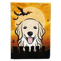 Caroline's Treasures BB1763CHF Halloween Golden Retriever Flag Canvas House Size , Large, multicolor