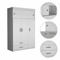 thumbnail image 2 of FM Furniture Armoire de Chambre Spacieuse Moderne en Bois Jakarta Blanc, 2 of 8
