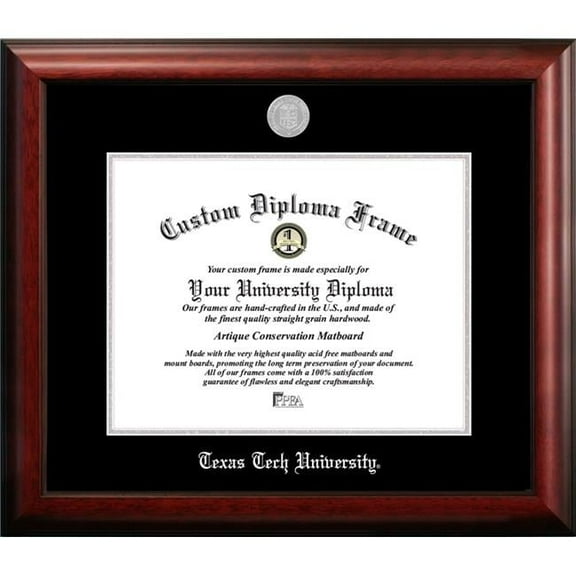 Campus Images TX960SED-1411 14 x 11 in. Texas Tech University Silver Embossed Diploma Frame
