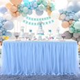 thumbnail image 4 of Falda de mesa de tul para mesas rectangulares o redondas Falda de mesa con tutú Mantel con volantes blancos para bodas Despedida de soltera Bautismo Fiesta de cumpleaños Bautizo Banquete Decoraciones, 4 of 5