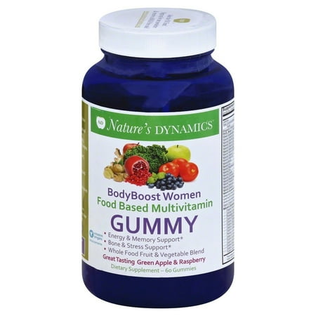 Nature's Dynamics Les femmes multivitamines Organic Blend Gummy, pomme verte naturelle et framboise, 60 Ct