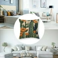 thumbnail image 5 of Cactus Pillow Covers Decorative Green Succulent Cactus and Orange Flowers  Square Pillow Case for Men/Women /- Light Green and Orange, 5 of 7