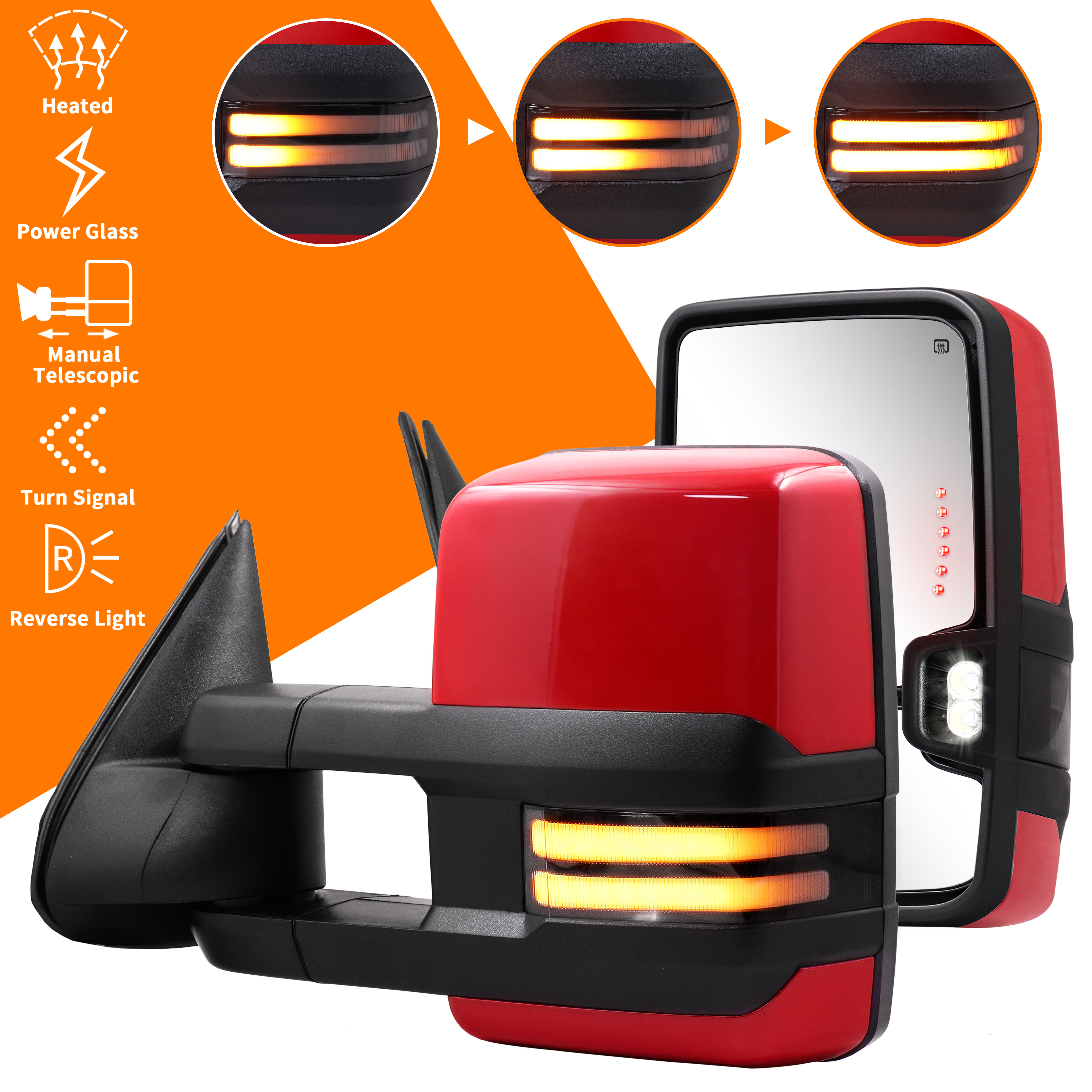 Switchback Towing Mirrors Compatible with 20032007 Chevy , Silverado