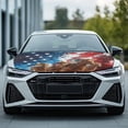 thumbnail image 3 of Chririnla US Flag Horse Car Hood Cover Washable Stretch Fabric Car Hood Cover Protector for Automotive Exterior, 3 of 7