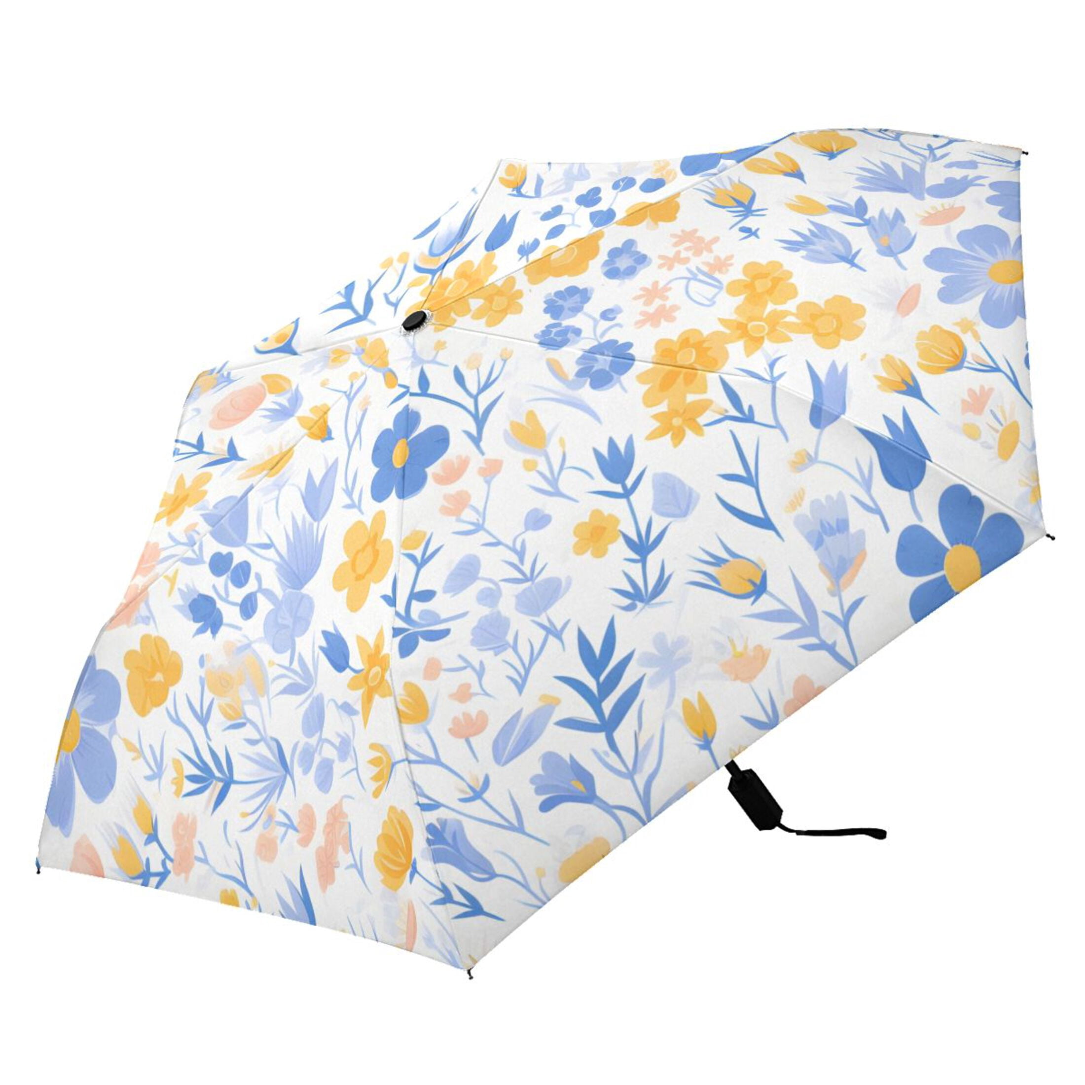 ALAZA Flower-a6 UPF 50+ Compact Folding Umbrella for Rain Travel Umbrella Packable
