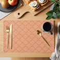 thumbnail image 2 of Placemats Set of 4, Orange Plaid Woven Placemat, Linen Place Mats for Kitchen/Dining Tables, Modern Farmhouse Simple Abstract Stripes Washable Table Mats for Party, 2 of 8
