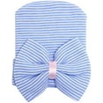 thumbnail image 5 of Newborn Hospital Hat Toddler Beanie Baby Boy Girl Knot Headbands with Big Bows Infant Baby Nursery Caps A White & Blue & Pink & Pink Blue White One Size A White & Blue & Pink & Pink Blue White One, 5 of 5