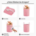 thumbnail image 3 of MAGMALIFE Cesta de Lavandería de Cuerda de Algodón, Plegable y Duradera, con Dos Asas Resistentes, Canasta para Ropa Sucia, Almacenamiento y Organización en Baño, Dormitorio y Hogar Color Rosa Claro, 3 of 7