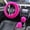 Hot Pink, variant on ZZkhGo Home Decoration Imitation Wool Car Steering Wheel Cover Winter Warm Fuzzy Cover Short Plush Multicolor Gear Shift Handbrake 3 Piece Set for Women