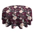 thumbnail image 4 of Pioneer Flower Floral Print Pattern Round Tablecloth 60"x60",Wrinkle Wipeable Table Cloth for Kitchen Dining Room Picnic Patio Party, 4 of 6