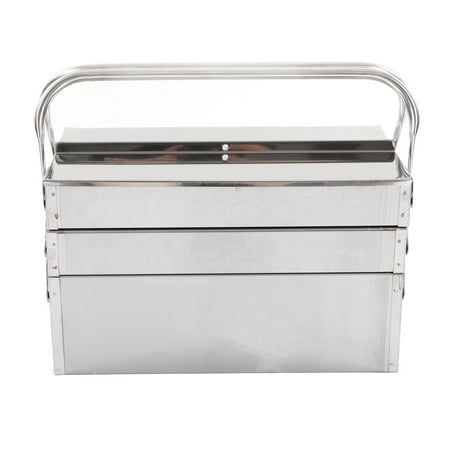 

Cantilever Tool Box Metal Folding Portable Auto Maintenance Storage Organizer Stainless Steel 3 Layer 5 Tray 420