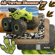 BEEPRINCESS Remote Control Car, 2.4GHz Monster Trucks for Boys Girls with Light, Sound & Spray, Dinosaur Toys Gift for Kids 3 4 5 6 7 8, All Terrain RC Cars for Toddlers with 2 Batteries, Green