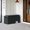 thumbnail image 4 of Devoko 105 Gallon Resin Deck Box Outdoor Lockable Storage Bench with Cushions Waterproof Storage Box,Black, 4 of 7