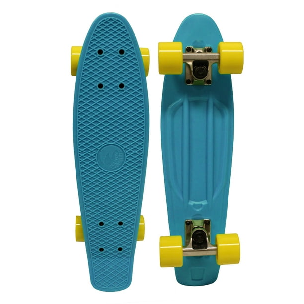 periode Hoopvol Uitvoerder Retro Plastic Skateboard 70's Banana Board Cruiser Blue/Yellow - Walmart.com