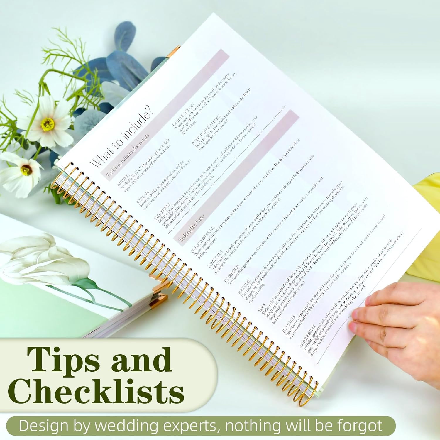 Wedding Planner for Bride, Wedding Planning Book and Organizer Notebook with Stickers, Checklists & Calendars for Engaged Couples