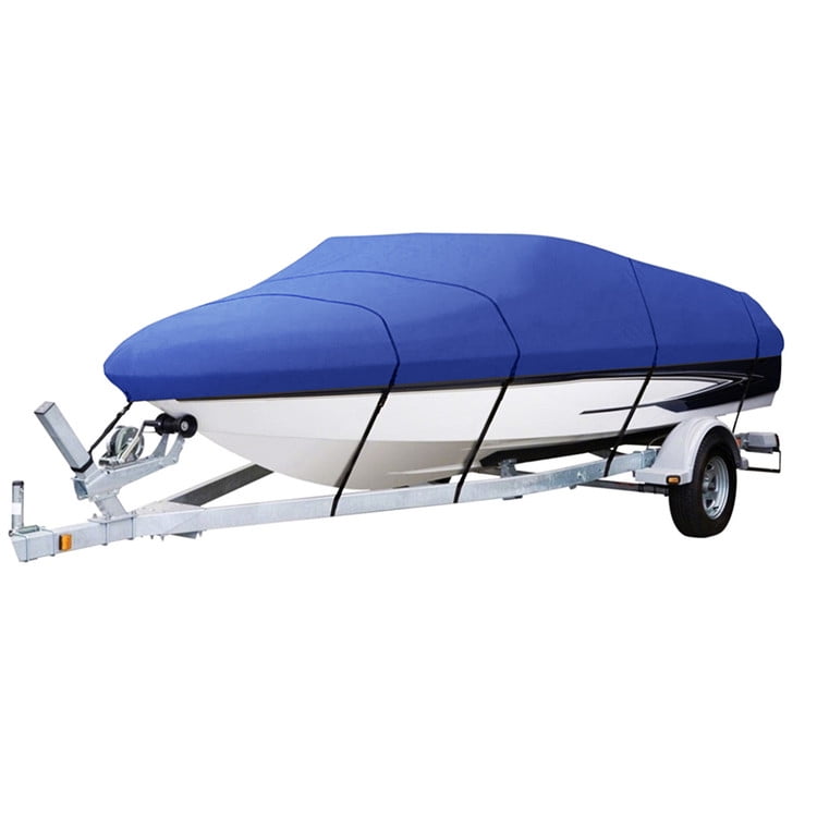 17-19ft Trailerable Fish Ski Boat Cover Waterproof 600D with Carry Bag Blue by