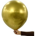 thumbnail image 2 of 18 Inch 10 Pack Chrome Metallic Gold Balloons KIRIKOU Big Large Round Helium Thick Latex Balloons for Birthday Wedding Baby Shower Graduation Party Decoration, 2 of 5