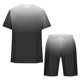 thumbnail image 2 of Mens Pantalones Casuales Cuello Redondo Impresión de Manga Corta Blusa Y Pantalones Cortos Traje, Pantalones de Traje para Hombres, 2 of 5
