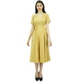 thumbnail image 5 of Bimba Women's Short Sleeve Linen Shift Dress With Belt Casual Dresses, 5 of 9