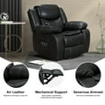 thumbnail image 3 of Faux Leather Recliner Chair Rocking Swivel Reclining Chair Wide Home Theater Seat for Living Room Black, 3 of 6