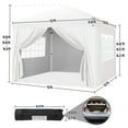 thumbnail image 7 of Yaheetech 12x12 Ft Pop Up Adjustable Canopy Tent with 4 Sidewalls and Roller Bag, White, 7 of 7