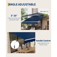 thumbnail image 4 of 12'x10' Retractable Patio Awning, Waterproof Sun Shade with Manual Crank Handle, Aluminum Frame & 280g/㎡ Polyester Fabric for Deck, Porch & Balcony, 4 of 7