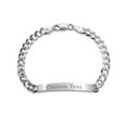 thumbnail image 2 of Bling Jewelry Mens Unisex Miami Cuban ID Bracelet Sterling Silver Sleek Design Sizes 7-9 Inch, 2 of 6