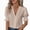 Beige, variant on Tops For Women V-Neck Solid Color Shirred Cuff Chiffon Bubble Sleeve Blouse Elegant Casual Peasant Shirts