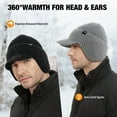 thumbnail image 4 of WMCAPS Winter Beanie with Fleece Lining, Brim and Ear Flaps Warm Thermal Hat for Men Women, Outdoor Stocking Cap (Slategrey), 4 of 16